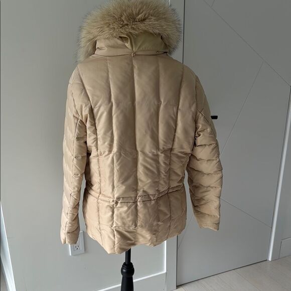 1 Madison Tan Puffer Jacket with Stand-Up Collar and Insulation - Picture 7 of 14